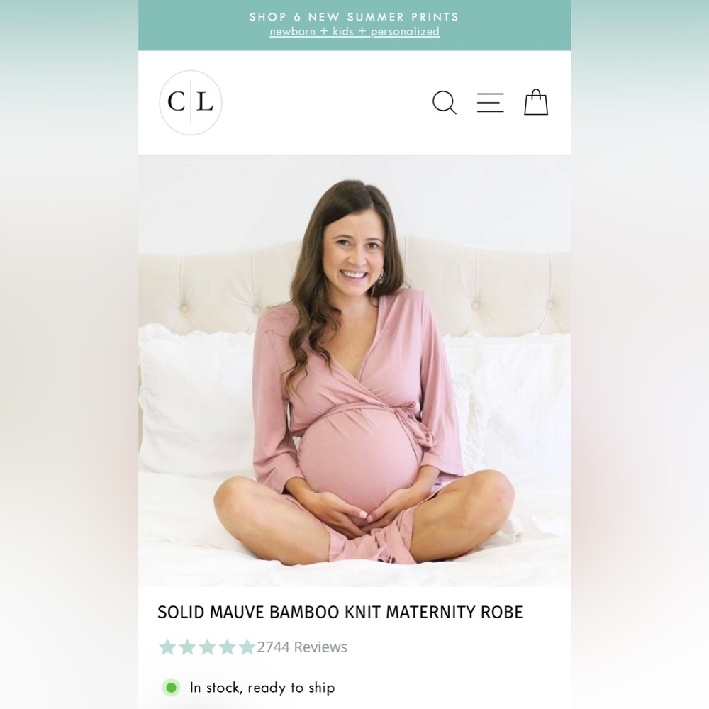 Caden Lane Bamboo Maternity Robe